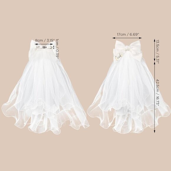 ? Women White Bow Clip Bachelorette Party Clip Decorations Pearl Accessories main image 4